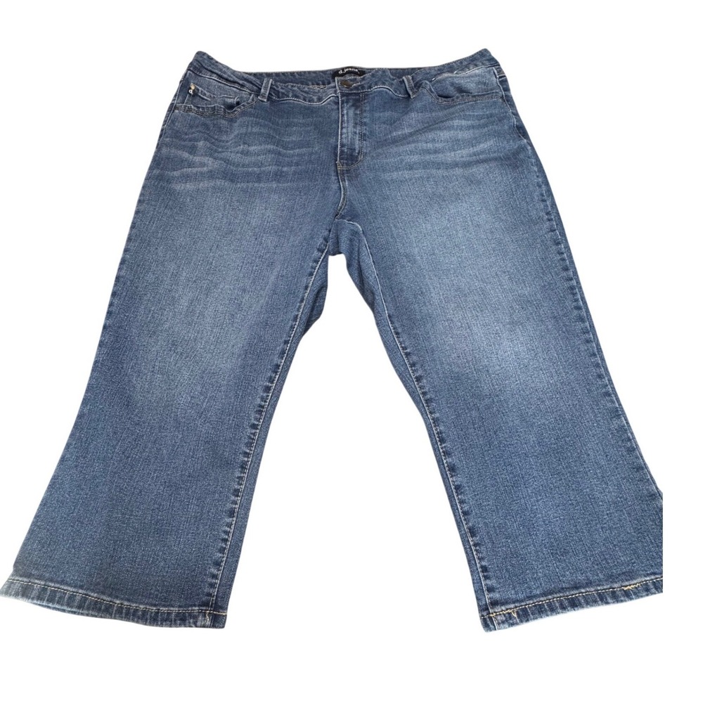 d.jeans Capri Jeans Womens 20W Denim Blue Stretch Cropped Boho Casual Lagenlook